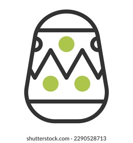 egg icon duotone grey green colour easter illustration vector element and symbol perfect. Icon sign from modern collection for web.