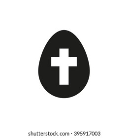 The egg icon. Easter symbol. UI. Web. Logo. Sign. Flat design. App. Stock vector
