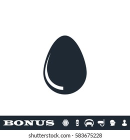 Egg icon flat. Black pictogram on white background. Vector illustration symbol and bonus button