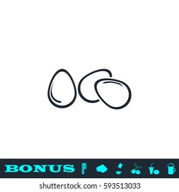 Egg icon flat. Black pictogram on white background. Vector illustration symbol and bonus button