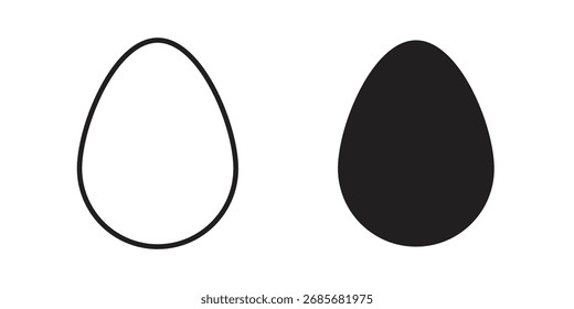 Ei-Symbol flach schwarz-weißes Logo