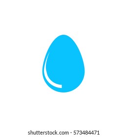 Egg icon flat. Blue pictogram on white background. Vector illustration symbol