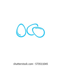 Egg icon flat. Blue pictogram on white background. Vector illustration symbol