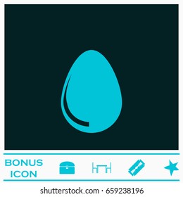 Egg icon flat. Blue pictogram on dark background. Vector illustration symbol and bonus icons