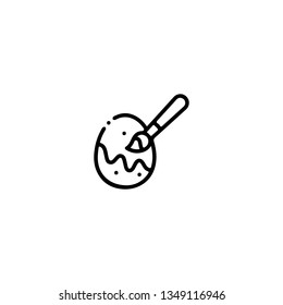 Egg icon, flat design line art thin style. Easter Day vector illustration