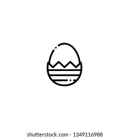 Egg icon, flat design line art thin style. Easter Day vector illustration