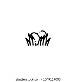 Egg icon, flat design line art thin style. Easter Day vector illustration