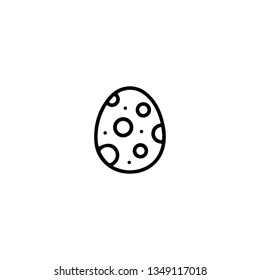 Egg icon, flat design line art thin style. Easter Day vector illustration