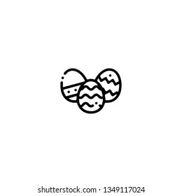 Egg icon, flat design line art thin style. Easter Day vector illustration