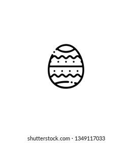 Egg icon, flat design line art thin style. Easter Day vector illustration