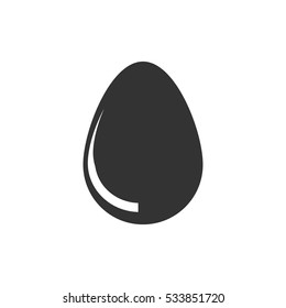 Egg icon flat. Illustration isolated on white background. Vector grey sign symbol