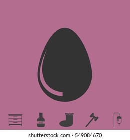 Egg icon flat. Simple vector grey pictogram and bonus symbol