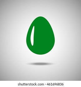 Egg icon. Flat style. Grey background. Vector illustration.