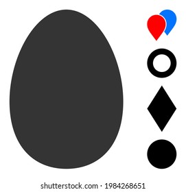 Egg icon with flat style. Isolated vector egg icon image on a white background, simple style. Some similar icons appended also.
