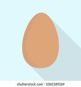 egg icon in flat style with long shadow, isolated vector illustration on blue transparent background