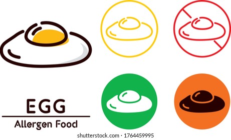 Egg icon / food allergy, allergen
