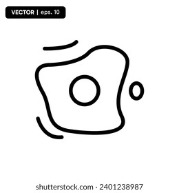 icono del huevo, icono de la comida frita. vectores 10