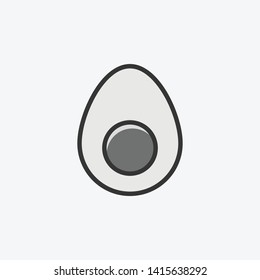 Egg icon. Half egg icon slice. Cooked egg. New trendy style egg icon vector. Cartoon vector. Vector illustration.