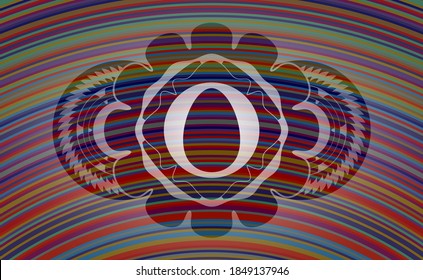 egg icon inside colorful emblem. Showy classic background. Illustration. 