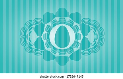 icono de huevo dentro del emblema de color turquesa. Barras de fondo elegante. Ilustración. 