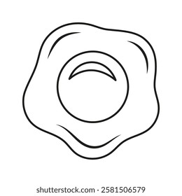 egg icon isolated on white, breakfast and menu theme, flat vector illustration