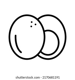 Egg Icon. Line Art Style Design Isolated On White Background