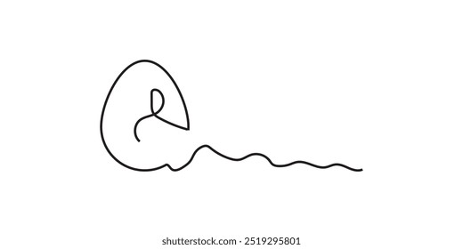 Egg icon line continuous drawing vector. One line Egg icon vector background eps 10
