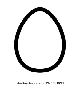 Egg icon line isolated on white background. Black flat thin icon on modern outline style. Linear symbol and editable stroke. Simple and pixel perfect stroke vector illustration.