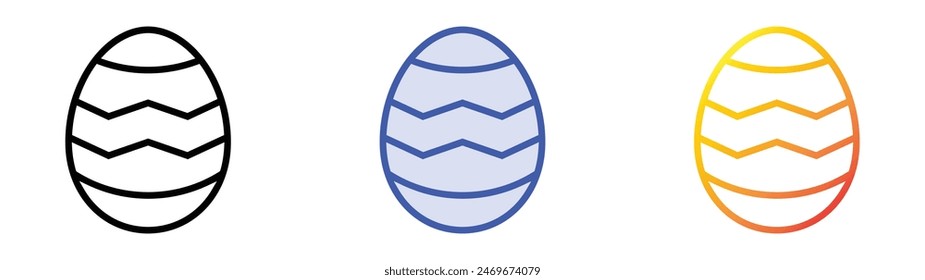 egg icon. Linear, Blue Fill and Gradient Style Design Isolated On White Background
