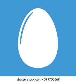 Egg icon on blue background.
