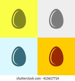 Egg Icon on Four Different Backgrounds. Eps-10.