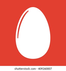 Egg icon on red background.