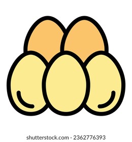 Egg icon outline vector. Paleo diet. Free food color flat