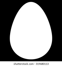 Egg icon from Primitive Set. This isolated flat symbol is drawn with white color on a black background, angles are rounded.