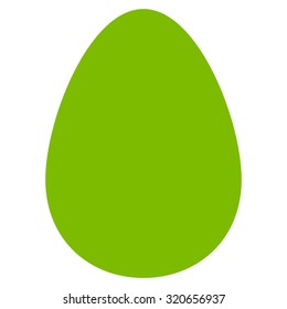 Egg icon from Primitive Set. This isolated flat symbol is drawn with eco green color on a white background, angles are rounded.