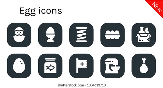 egg icon set. 10 filled egg icons.  Collection Of - Chick, Egg, Spring, Eggs, Food, Fish food, Christian, Beater, Chicken
