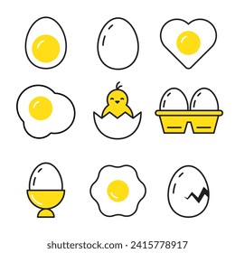 Egg icon set. Collection of eggs symbol