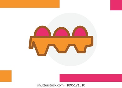 Egg icon set Filled line color concept related food elements.
