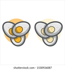 Egg icon set illustration with full color and flat background