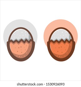 Egg icon set illustration with full color and flat background