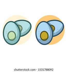 Egg icon set illustration with full color and flat background