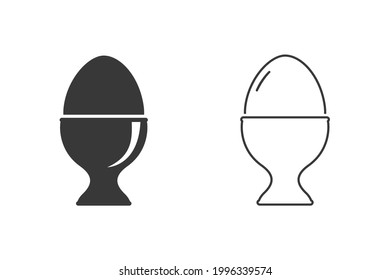 Egg icon set in modern flat style. Vector