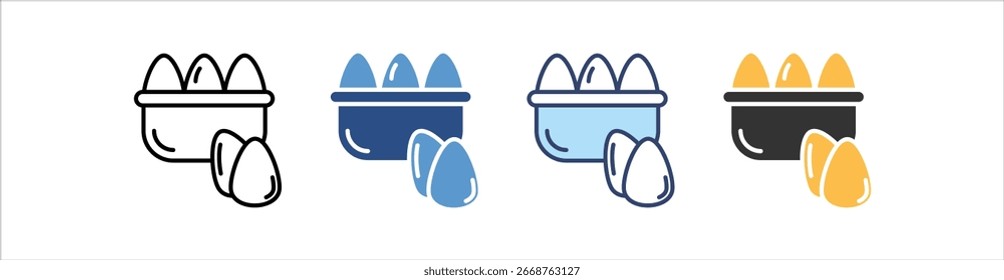 Egg Icon Set Multiple Style Collection