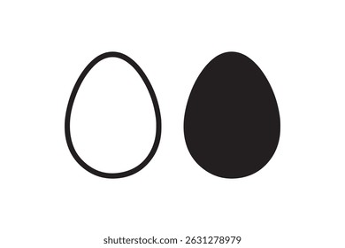 Egg icon set in outline and solid style Vector