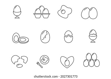 egg icon set. egg pack symbol vector elements for infographic web