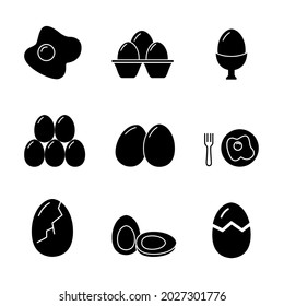 egg icon set. egg pack symbol vector elements for infographic web