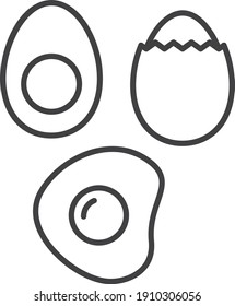 Egg Icon Set Vector Isolate