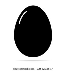 Egg icon with shadow, shell easter symbol, healthy nature food, vector illustration, farm organic protein .