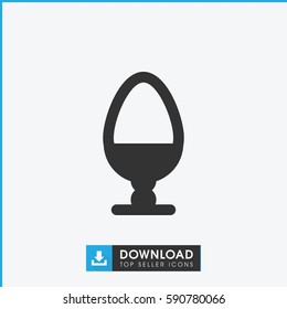 egg icon. Simple filled egg vector icon. On white background.