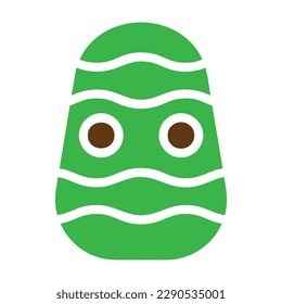 egg icon solid green brown colour easter illustration vector element and symbol perfect. Icon sign from modern collection for web.